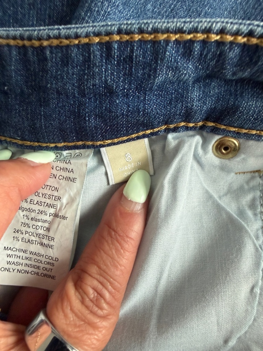 Michael Kors Medium Blue High-Rise Button-Fly Jeans. Measurement on the pictures - Picture 6 of 9